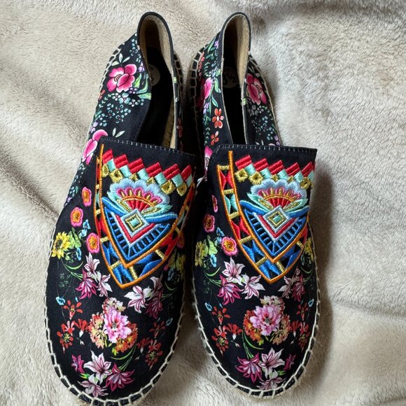 Johnny Was‎ Joshua Floral Platform Espadrilles Size 8 1/2 NEW - Picture 5 of 13